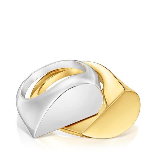 Pack de anillos bicolor motivo corazón TOUS 1954