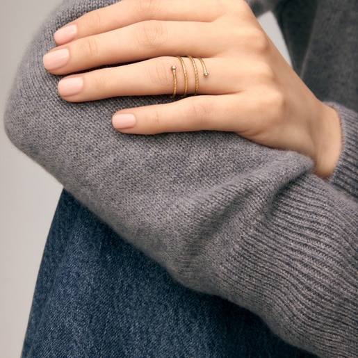 Anillo doble espiral de oro con diamantes TOUS ATELIER