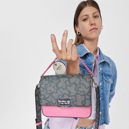 ブラック＆ピンクカラーのスモールクロスボディバッグ Kaos Legacy