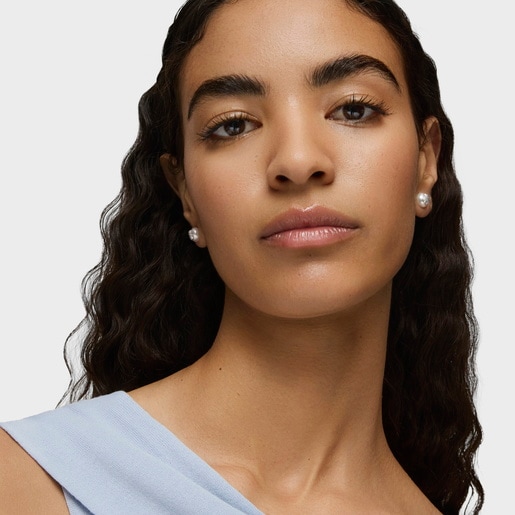 Pendientes de plata y perlas TOUS Bear