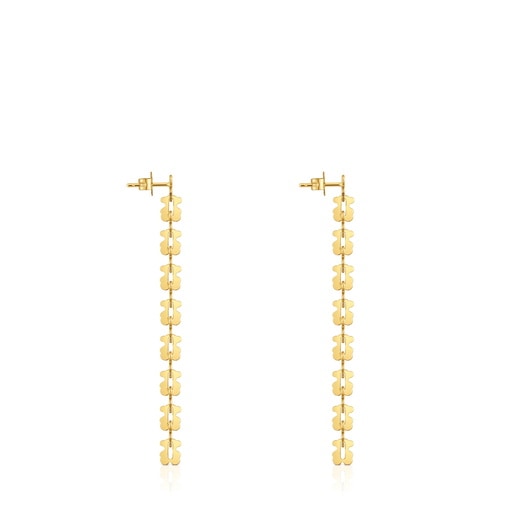 Long gold-colored steel Earrings with bear motifs TOUS Carrusel