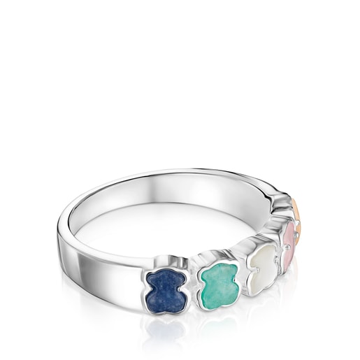 Ring in Silver with Gemstones 0,5cm. TOUS Mini Color | TOUS