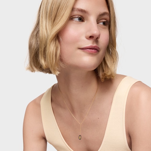 Collar con baño de oro 18 kt sobre plata y espinelas Camille