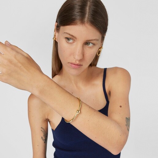 ゴールドコーティング シルバーのブレスレット Plump