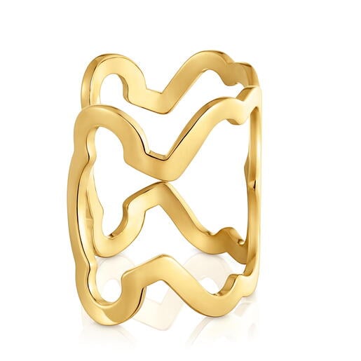 Pulsera esclava xl de acero en color dorado con silueta oso Carrusel