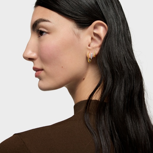 Aretes de aro bicolor Camille