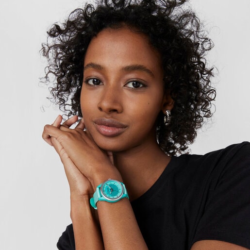 Montre analogique vert menthe Vibrant Sun