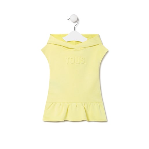 Vestido de bebé menina com capuz Classic amarelo