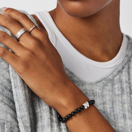 Silver Sweet Dolls Bracelet with Onyx