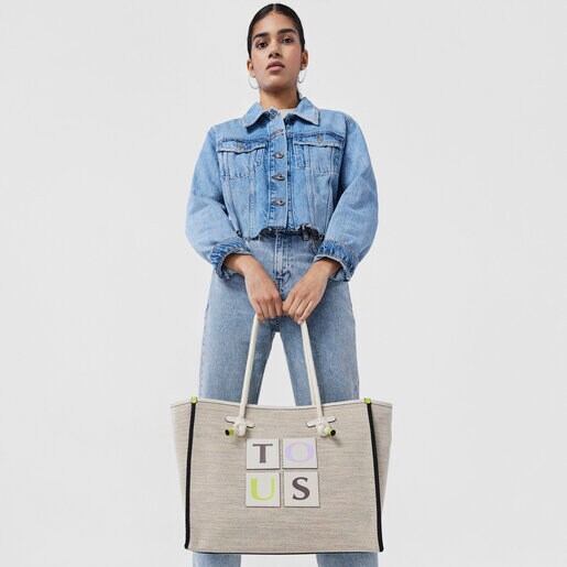 תיק סל TOUS Yummy גדול בצבע בז'