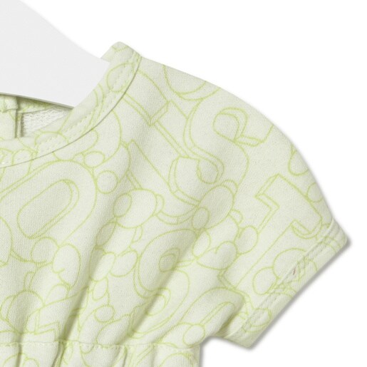 Girls terry cloth dress in Mix in green