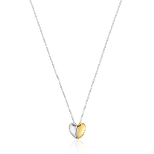 Short two-tone heart Double necklace My Other Half