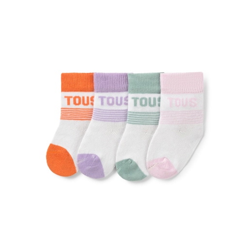 Pack of 4 pairs of baby socks in SSocks pink