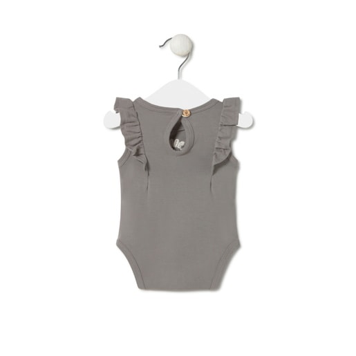 Body con volantes de bebé Classic gris