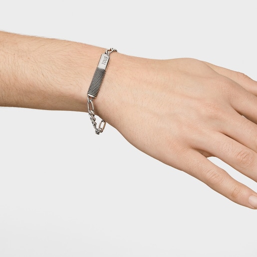 Aged silver chain Bracelet TOUS Man