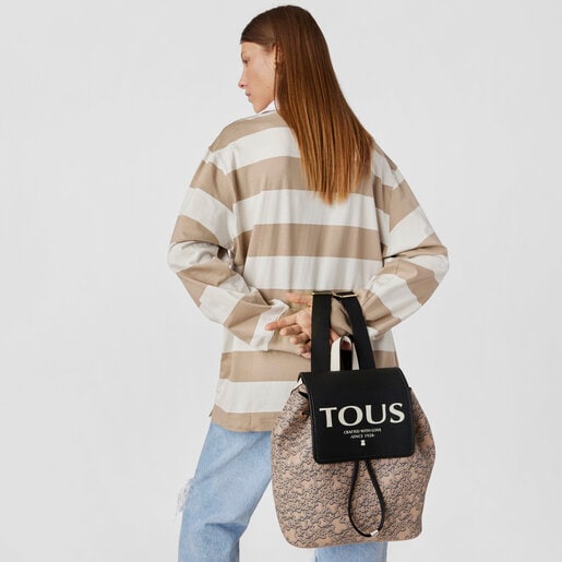 Taupe TOUS Kaos Mini Evolution Flap Backpack