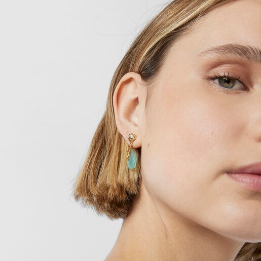 Серьги TOUS Oceaan Color из вермеля с сердоликом и халцедоном