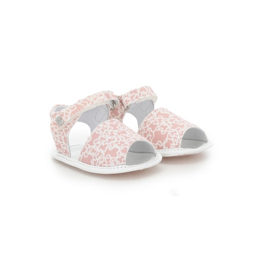 Kaos Mini Run baby canvas sandals in pink