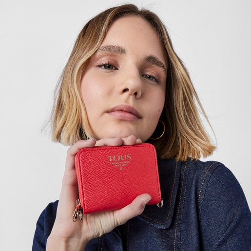 レッドカラーのミディアムコインパース TOUS Funny