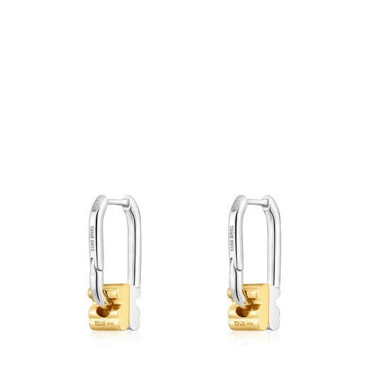 Two-tone Hoop earrings with bear motif TOUS 1950