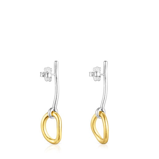 Two-tone silver vermeil TOUS Hav Earrings with ring