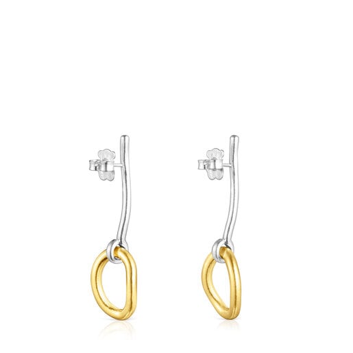 Boucles d’oreilles avec anneau TOUS Hav en argent vermeil bicolore