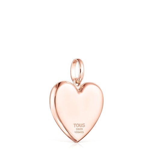 Rose Silver Vermeil Sweet Dolls heart Pendant