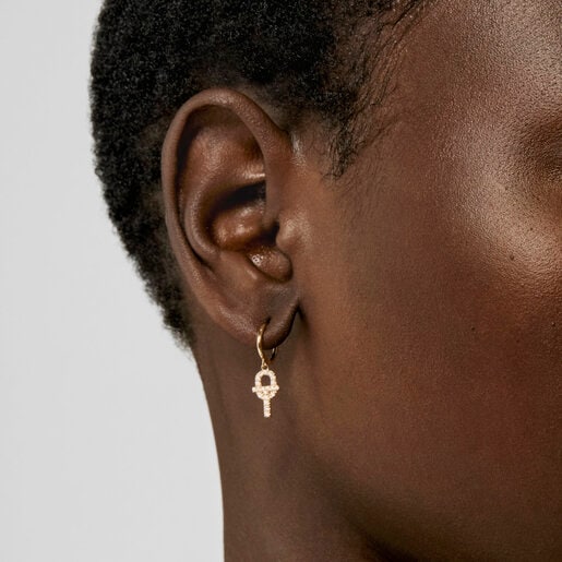 Manifesto Gold Earrings with diamonds | TOUS