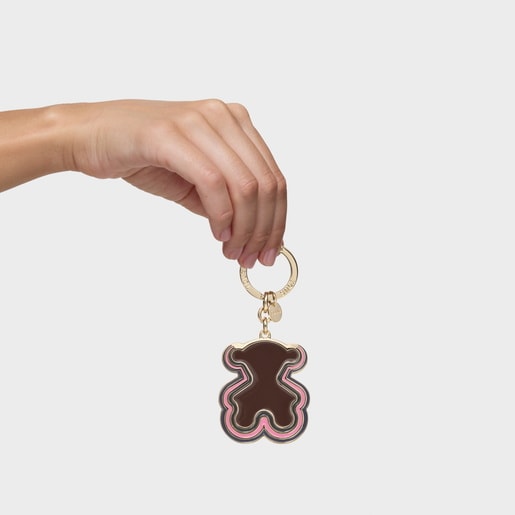 Llavero Bear Waves marrón-dorado