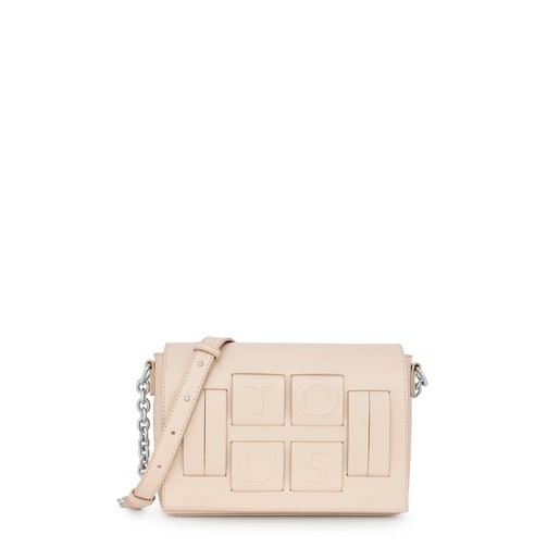 Sac à bandoulière TOUS Damas petit beige et mauve