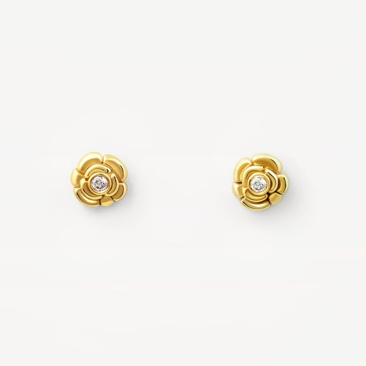 Pendientes pequeños de oro con diamantes TOUS ATELIER