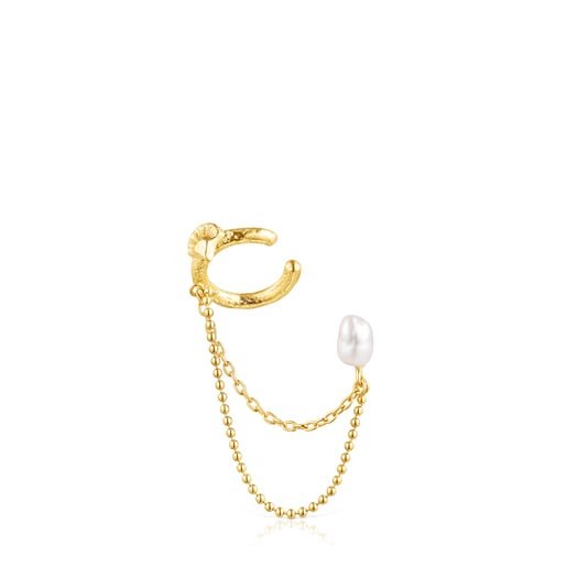 Silver vermeil Oceaan Duna Earcuff with pearl