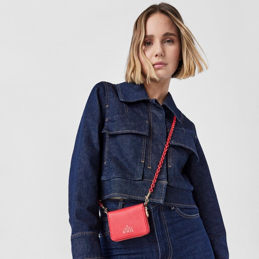 レッドカラーのミディアムコインパース TOUS Funny