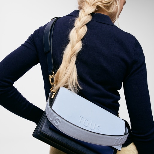 Bandolera mediana azul marino Audree Saffiano