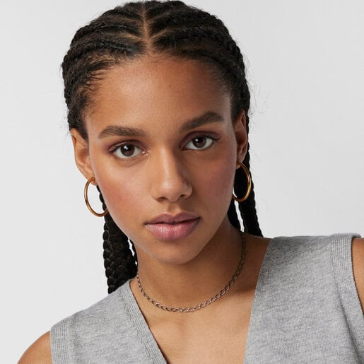 Dark Silver TOUS Chain rhombus Choker