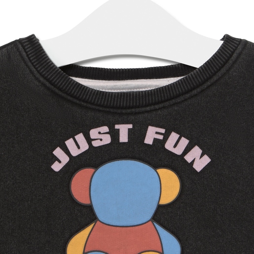 JUST FUN GOOD VIBES sweatshirt in Casual black