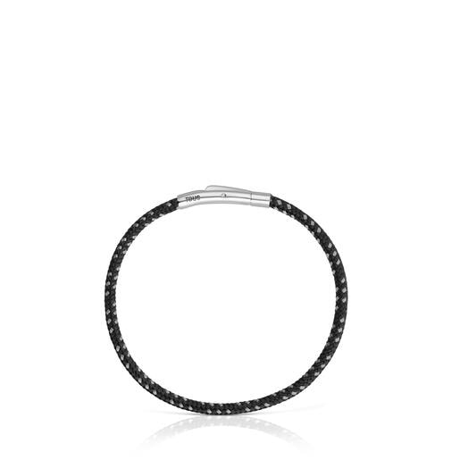 Pulsera con cordón negro y acero TOUS Basics