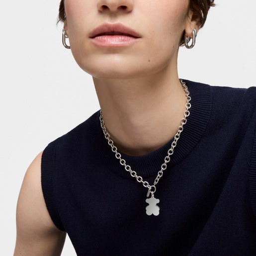 Medium 22mm silver bear Pendant Sweet Dolls