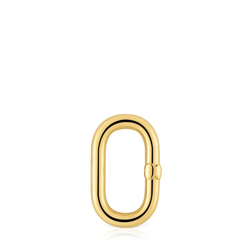 טבעת Hold Oval בינונית עם ציפוי זהב 18 קראט על כסף