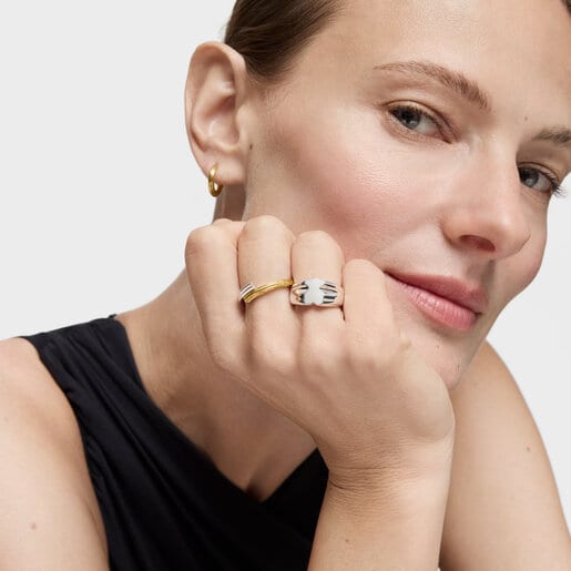 Medium two-tone Ring with bear motifs TOUS 1950