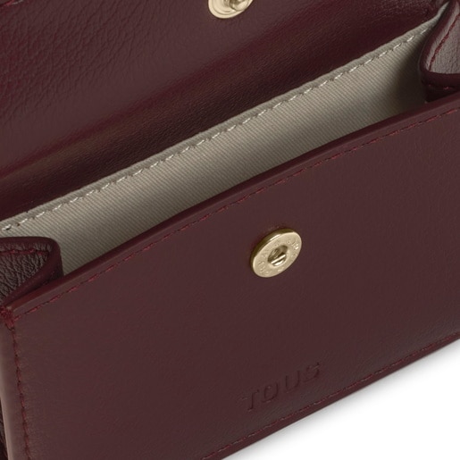 حافظة بطاقات - كيس نقود باللون العنابي من تشكيلة TOUS City