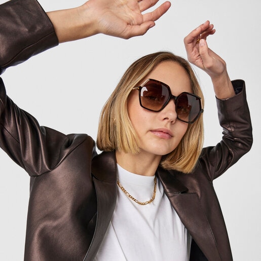 Square Bear Havana sunglasses in black