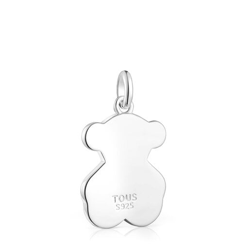 Pendentif médaille en argent silhouette ourson Efecttous