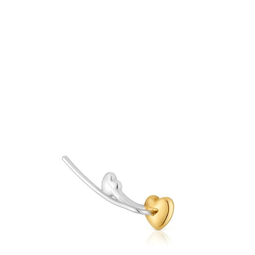 Two-tone heart Climber earring My Other Half