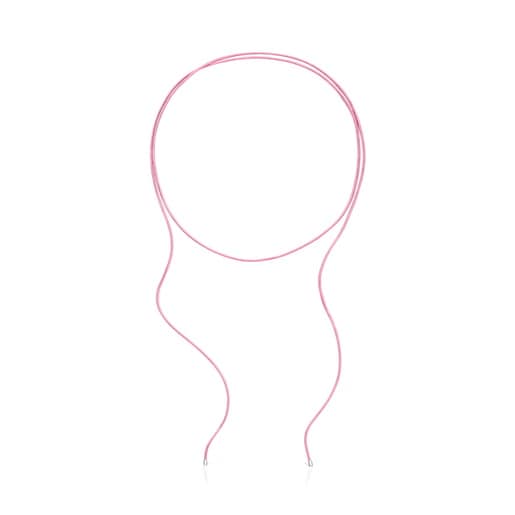 Long silver and pink cord Necklace TOUS Basics