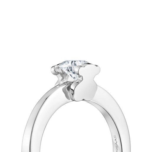 Anillo solitario de platino con diamante creado en laboratorio 0,50 ct Sweet Diamonds LGD