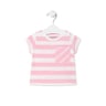 Camiseta de niña a rayas Casual rosa