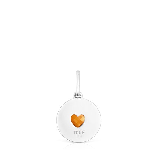 Silver Medallion pendant with carnelian heart Aelita | TOUS