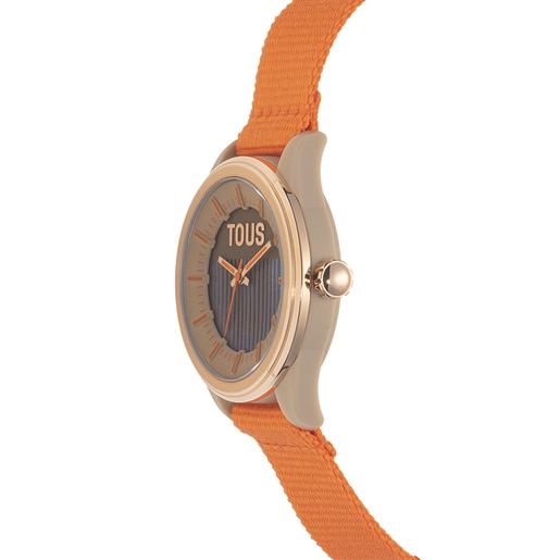 Montre analogique solaire orange Vibrant Sun