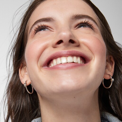 Aretes Super Power de Plata con Perla